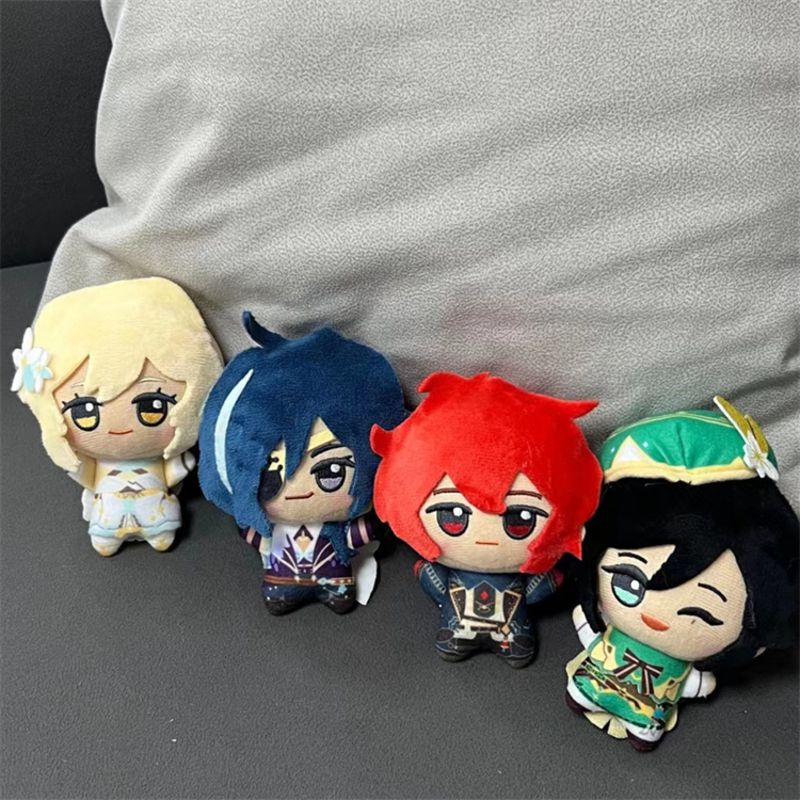 10cm Genshin Impact ZhongLi Xiao Tartaglia Fischl Aether Albedo Klee Sugar Rain Lumine DilucRagnvindr KaeyaAlberich Venti Plush Doll pendant Figures Toys Game Cute Gifts