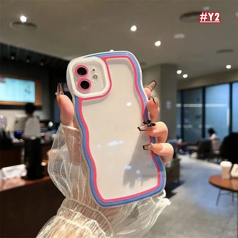Casing TPU Xiaomi Poco M3 Pro X3 NFC X3 Pro Redmi10 10C 9C 10A 9A Redmi Note 11 Note 8 Pro Note 10 5G Motif Garis Lengkung
