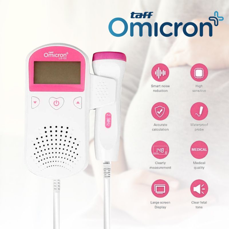 Fetal Doppler Pendetaksi Detak Jantung Janin + FREE Gel Ultrasound Dan Baterai 2pcs - Pink