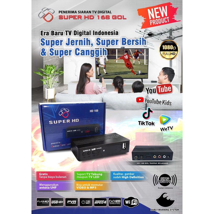 SET TOP BOX TV DIGITAL SUPER HD 168 GOL DVB T2 / STB TV DIGITAL SUPER HD / SET TOP TV BOX SUPER HD 168 GOL | Set Top Box TV Penerima Siaran Digital Receiver Full HD/ STB Wifi Bisa Youtube (Bisa dapet semua channel ) - FMS