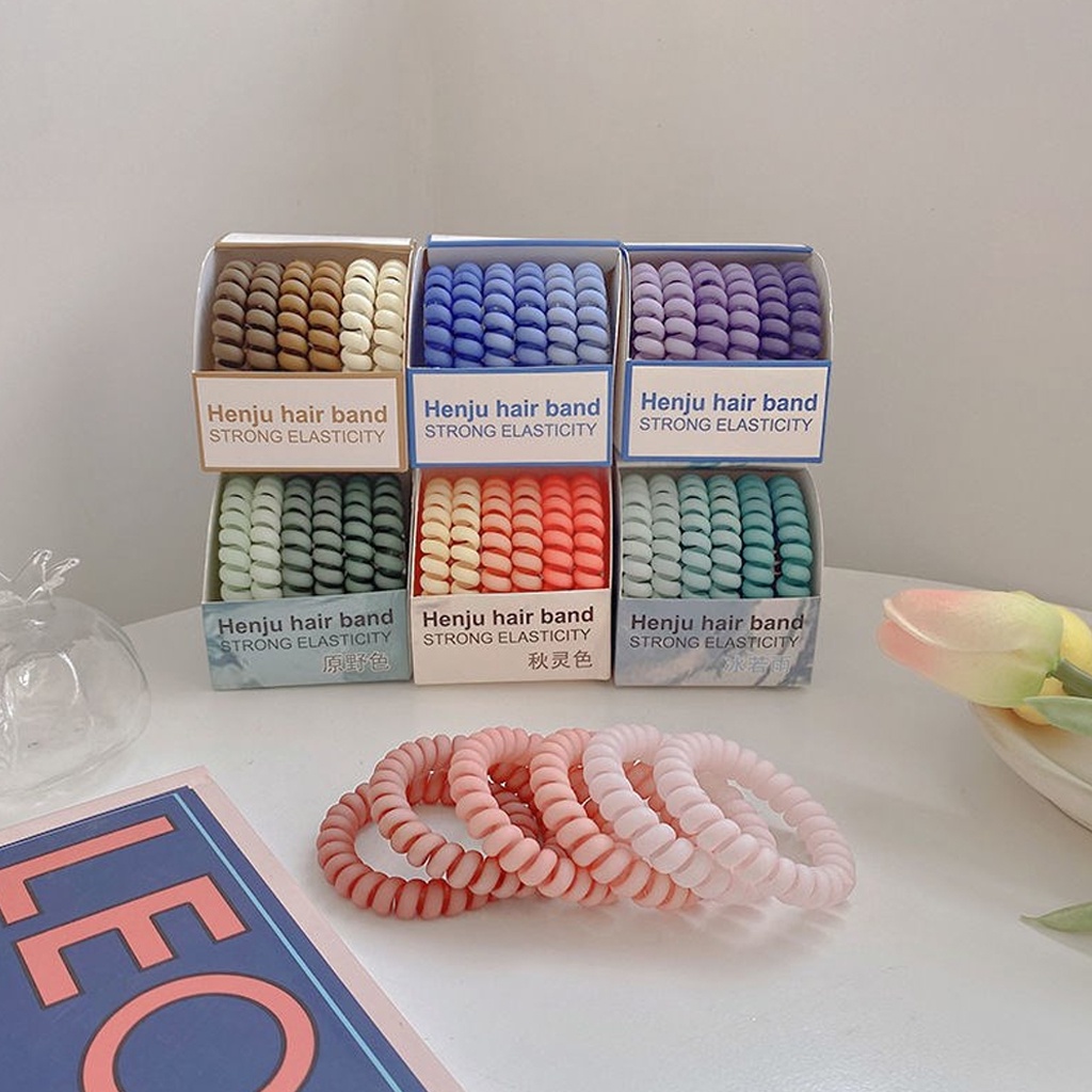 MurmerOfficial Ikat Rambut Elastis Model Kabel Telepon Gaya Korea Untuk Wanita Ikat Rambut Spiral R769