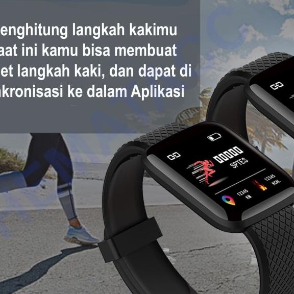 Jam Tangan Sporty Hestia ID116 Pro Plus Smartband Asisten Olahraga - Navy