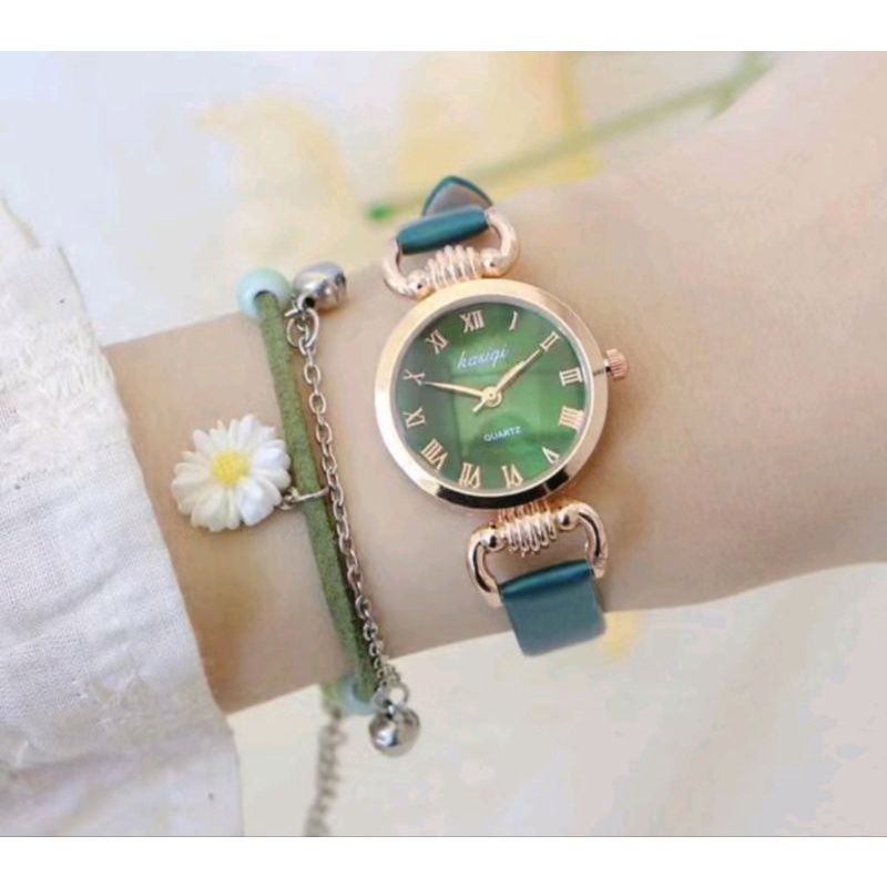 Jam Tangan Wanita Elegan Strap Pu Dial Bulat Angka (014PU)