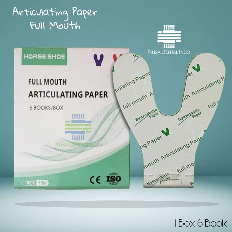 Dental Articulating Paper Full Mouth Tapal Kuda Kertas Articulating U