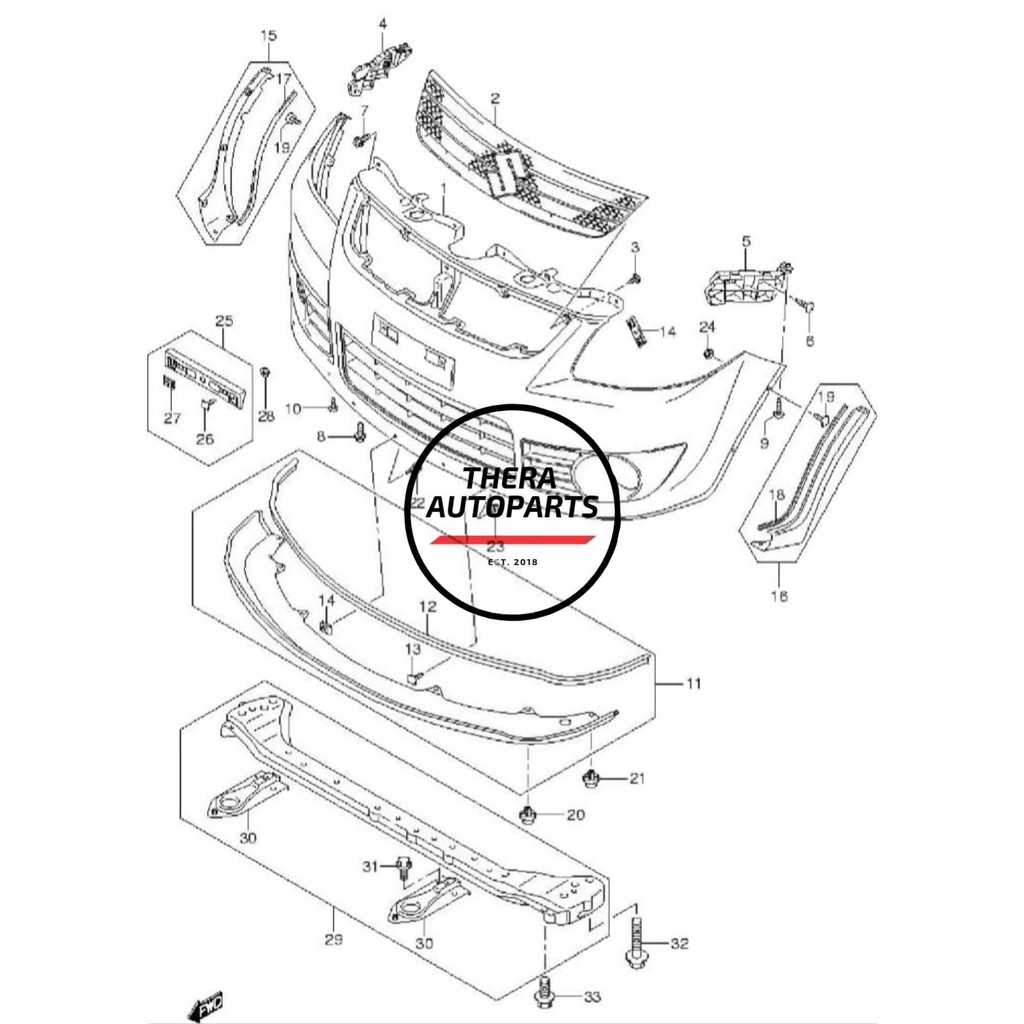 Protector Bumper Depan Suzuki SX4 X-Over Original SGP
