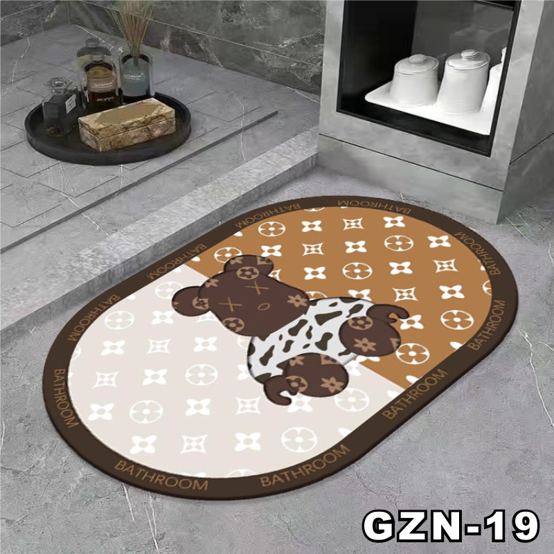Keset Kaki Kamar Mandi Nyerap Air Anti Bakteri Premium Anti Slip Keset Batu Kamar Mandi motif lucu 2.8 RUMAHDESIGN-GZN-19-3.8