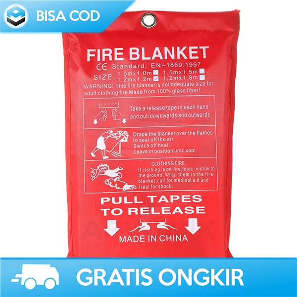 KAIN PEMADAM API KAIN FIBERGLASS KKMOON FIRE BLANKET COVER EMERGENCY