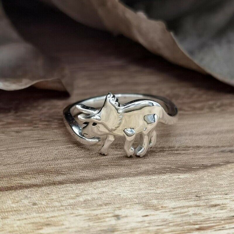 Cincin Model Terbuka Dapat Disesuaikan Bentuk Dinosaurus Untuk Wanita