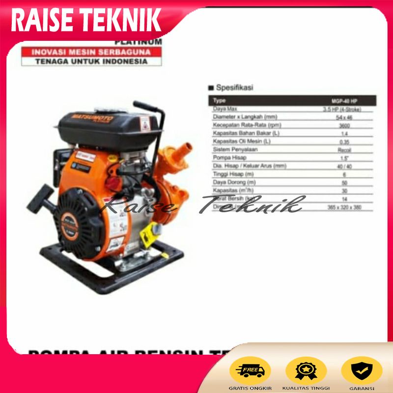 POMPA AIR PEMADAM JINJING 1,5INCH MATSUMOTO MGP40HP 4TAK