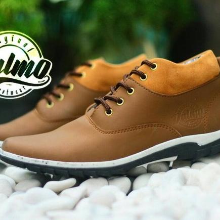 SEPATU PRIA BOOT DALMO BRODO BANTAL ORIGINAL BLACK & BROWN - Hitam, 39