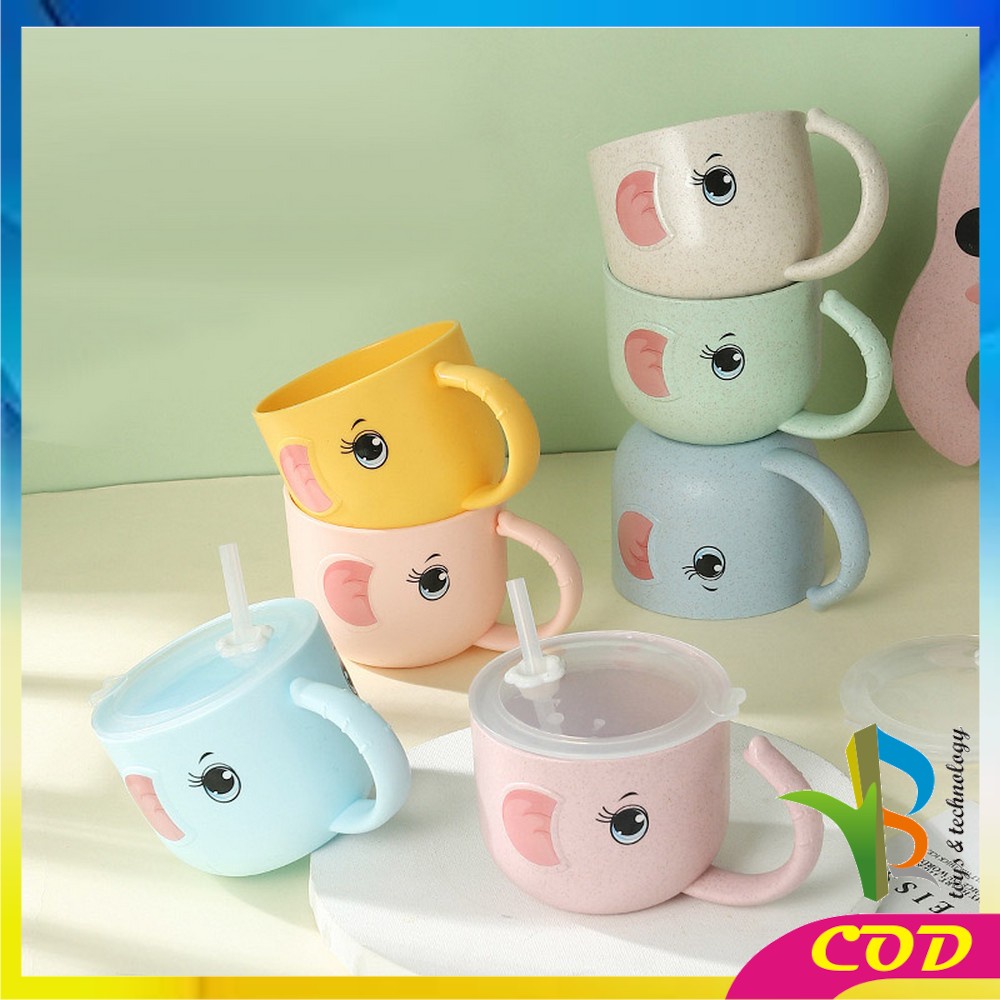 RB-C381 C382 Gelas Jerami Mug / Gelas Minum Anak Anti Tumpah Bahan Jerami / Baby Cup / Cangkir Anak Wheat Straw Karakter Kartun