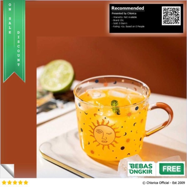 

Promo MDZF Gelas Cangkir Kopi Glass Coffee Mug Desain Matahari 500ml - MD17 - Transparan Etc Murah