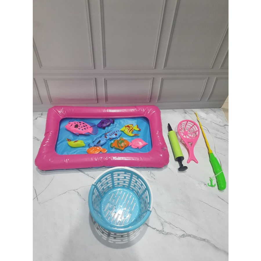 mainan motorik anak pancing ikan fishing games kit ember