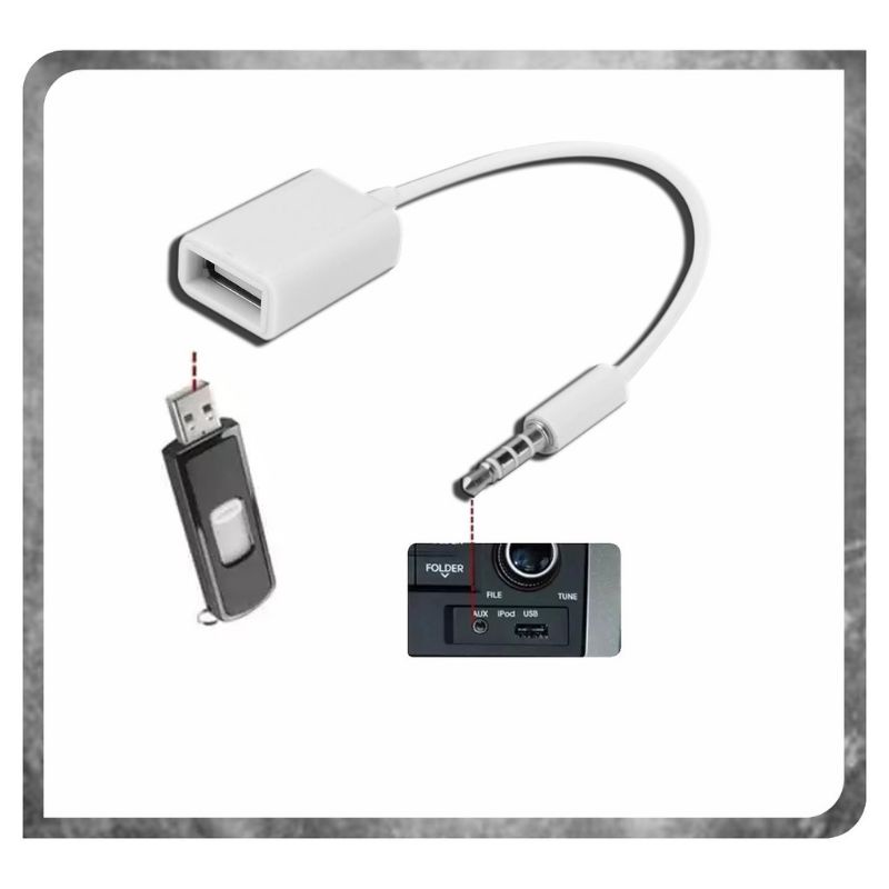 ISC Kabel Audio OTG MALE AUX to USB 2.0 Cable Connector jack 3.5mm