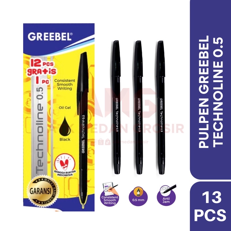 Jual Pulpen Greebel Technoline Per Box Pcs Bonus Pc Shopee Indonesia