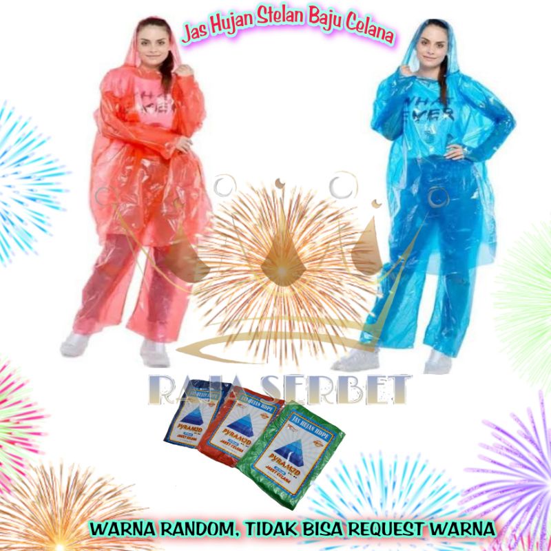 TERMURAH..JAS HUJAN PLASTIK STELAN JAKET CELANA ( PYRAMID/ KOALA )