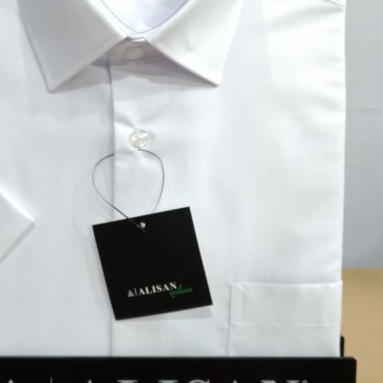Kemeja Pria Alisan Putih Lengan Pendek Reguler Fit - Putih, S