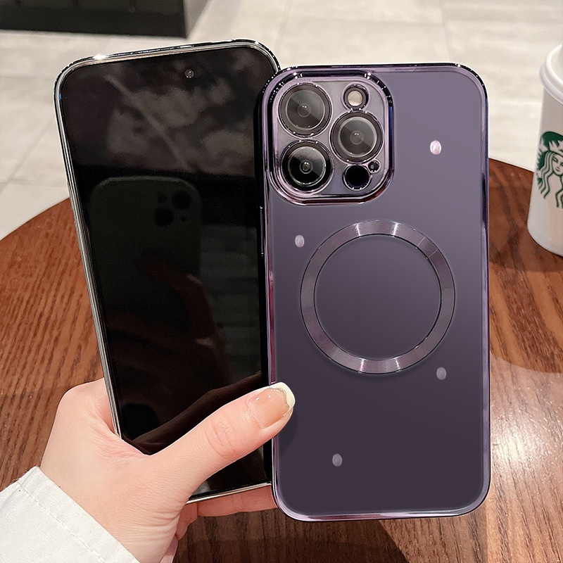 Case Pelindung Lensa Bahan Silikon Transparan Dengan Speaker Untuk iPhone 14 Plus 11 12 13 Pro Max