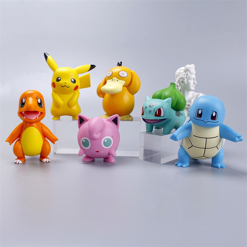 6pcs Mainan Action Figure Pokemon Pikachu Untuk Hiasan Kue