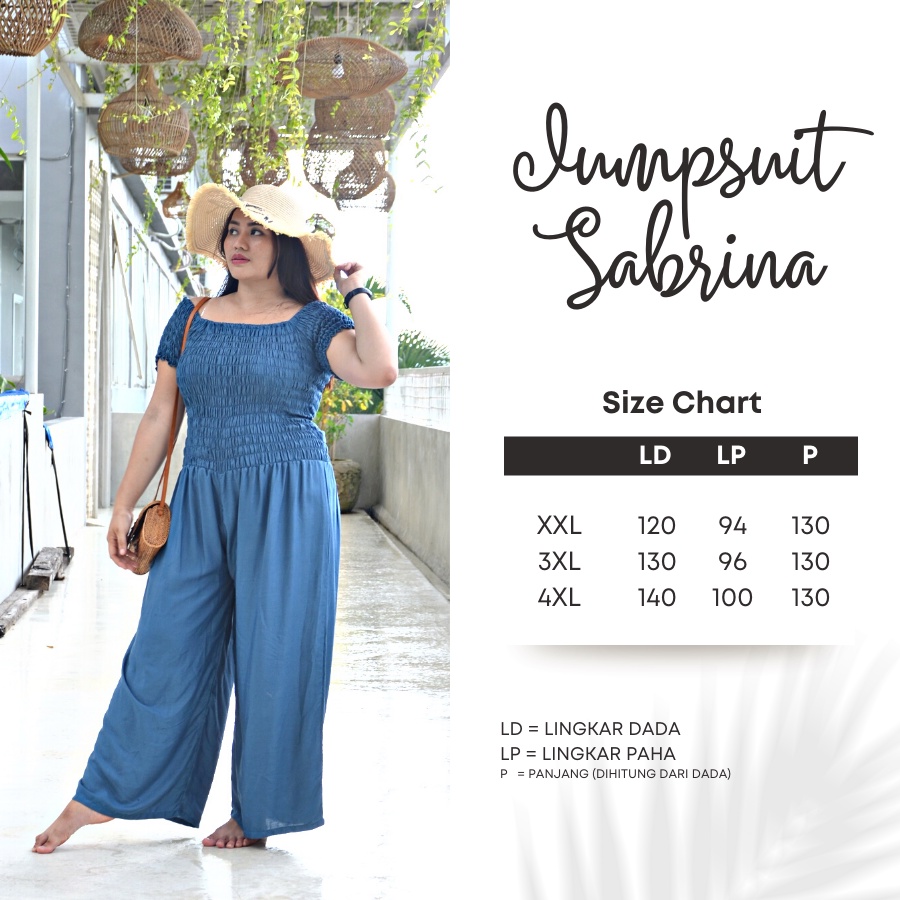 Balicihui Jumpsuit Sabrina Jumbo Big Size Plus Size Jamsut Jamsuit Panjang Wanita