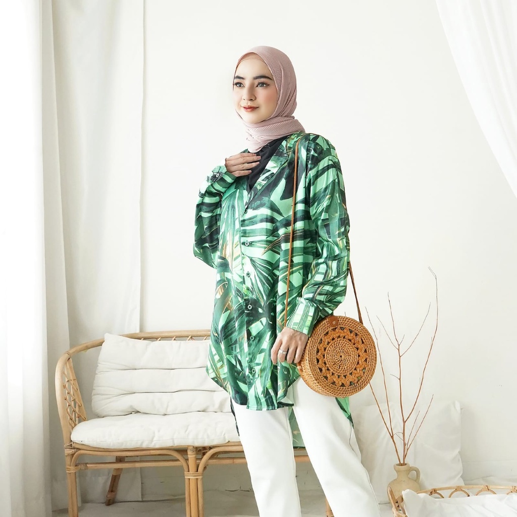 KEMEJA 8480 3M THREE M MONSTERA Oversized SHIRT TERMURAH GROSIR MURAH Fashion Impor Kualitas Import