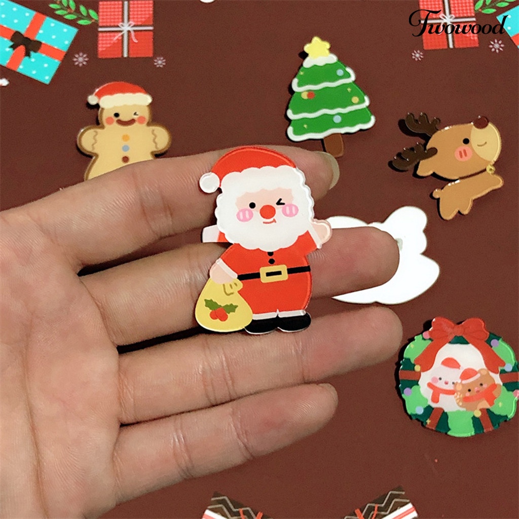 Bros Pin Serbaguna Desain Kartun Santa Claus Snowman Rusa Pohon Natal Untuk Dekorasi