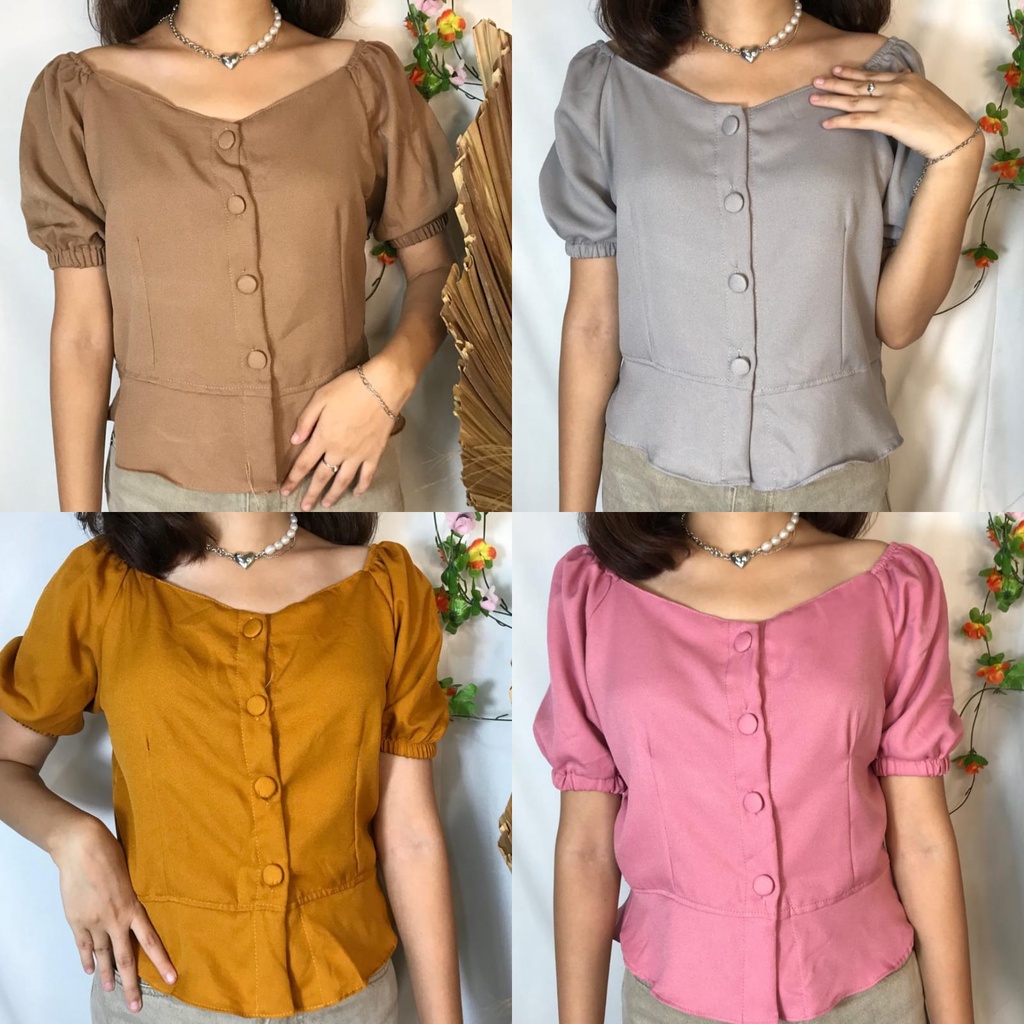 BLOUSE REVI /BLOUSE WANITA / BLOUSE MOSCREPE