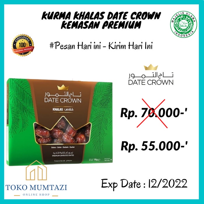 

Kurma Korma Khalas Date Crown Premium 1kg-kholas Original