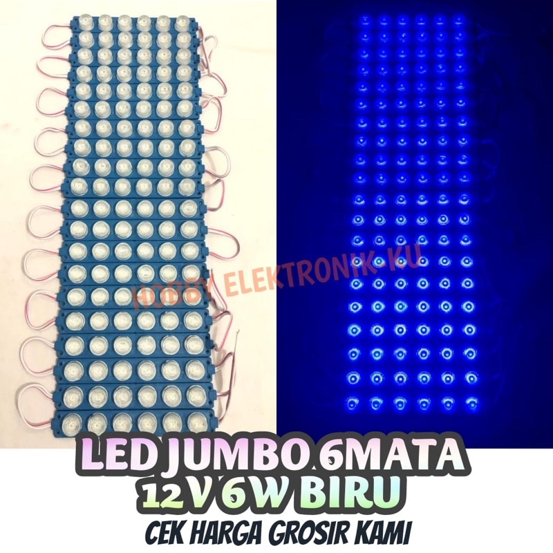 LAMPU LED JUMBO 6MATA 12V 6W BIRU