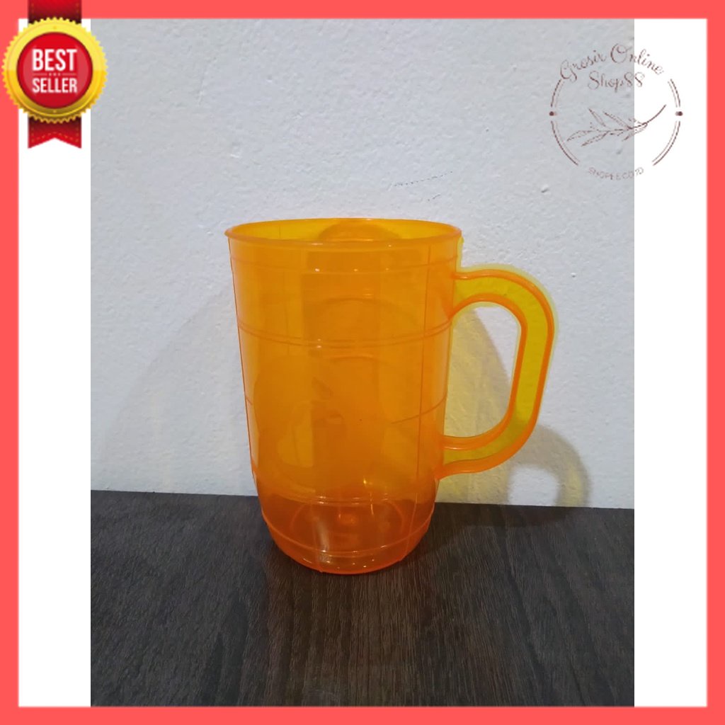 GOS - B112 - GELAS MINUM WARNA / CANGKIR CUP GELAS GAGANG BIR PLASTIK WARNA