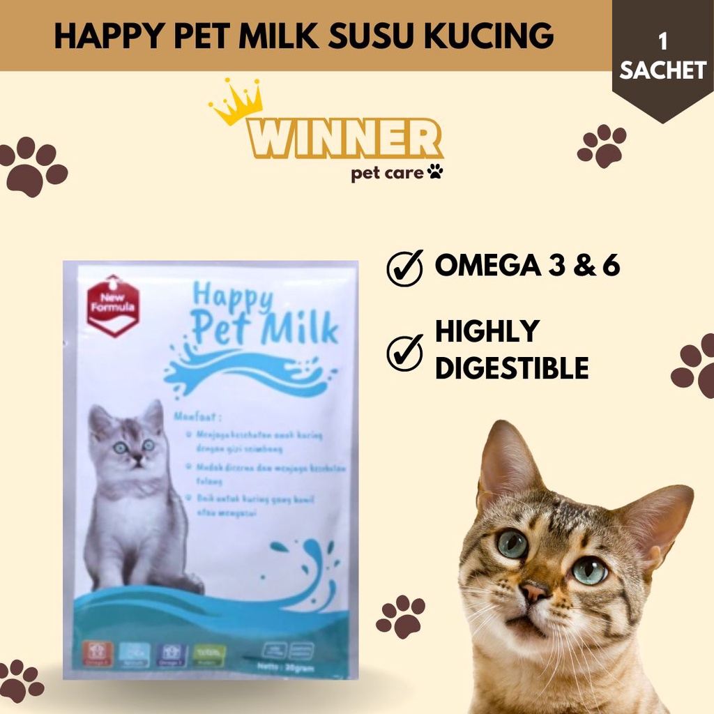 Happy Pet Milk Susu Kucing 1 Sachet