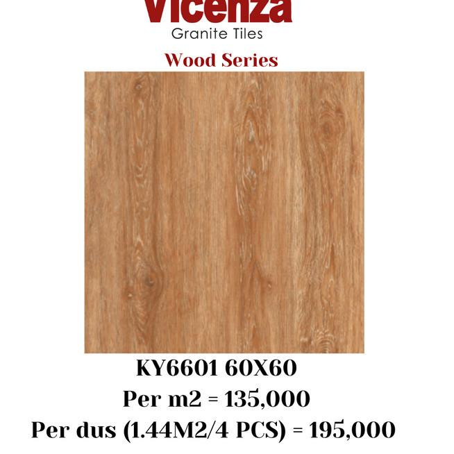 Granit Granite Tile Vicenza Motif Kayu Lantai/Dinding 60x60 - Light Brown