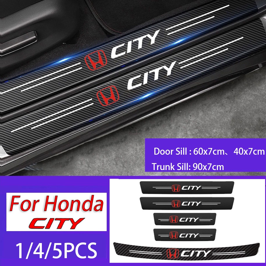 Stiker Pelindung Pintu Bagasi Mobil Honda city Bahan carbon fiber anti Gores Tahan Air