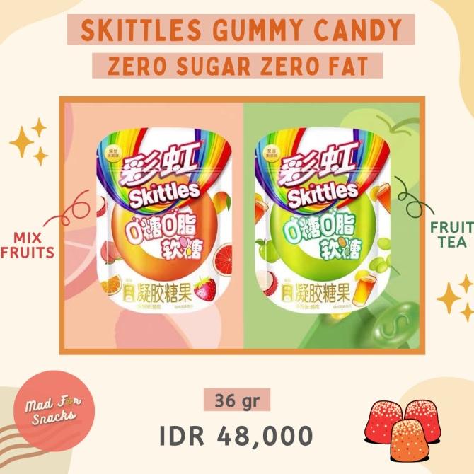 

Discount Skittles Gummy Candy Zero Sugar Zero Fat (Mix Fruits/ Fruit Tea) /PERMEN LUNAK/PERMEN VIRAL/PERMEN MILO/PERMEN YUPI/PERMEN JADUL/PERMEN KARET