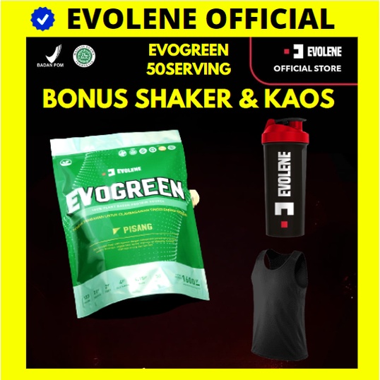 EVOGREEN 50 Sachet Evolene Plant Based Protein Vegan Friendly Rasa Pisang BPOM HALAL EVO GREEN EVOGREN EVOLINE EVOLEN EVOLINE EVOLEN