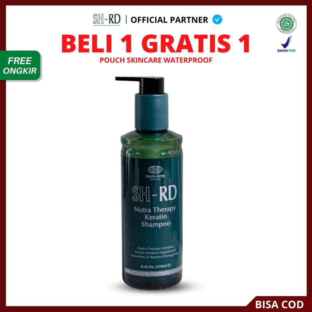 [ FREE GIFT ] SHRD Nutra Therapy Keratin SULFATE FREE Shampoo - Wangi, Anti Rontok &amp; Ketombe - Sampo Keratin Original BPOM 250ml