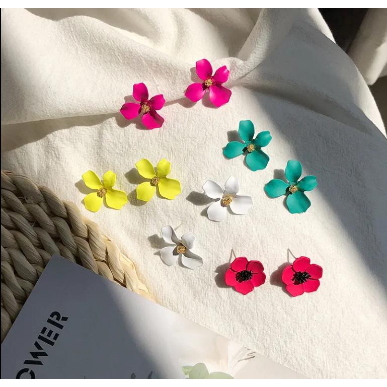 5 Warna Anting Korea Bunga Permen Warna Manis / Statement Earrings Candy Color Flower Sweet Ear Studs -Doo