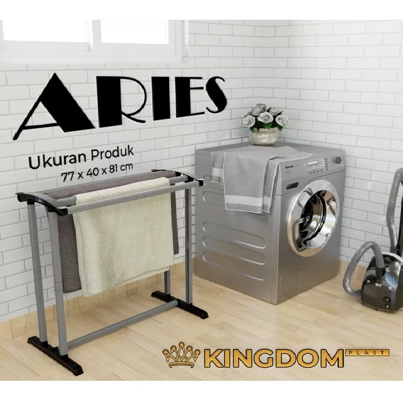 Jemuran Handuk Kingdom Aries Kuat dan Kokoh / Rak Handuk Portable / jemuran multifungsi sepatu baju celana baju dalam cd bh anak kost didalam maupun diluar ruangan diangkat dipindah bongkar pasang