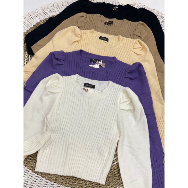 Anya blouse rajut import premium vivorie/Anya atasan rajut vivorie premium import