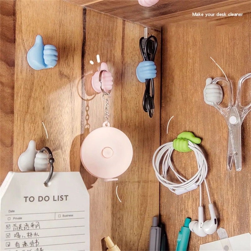 Klip Holder Kabel USB Bentuk Jempol Tangan Kreatif