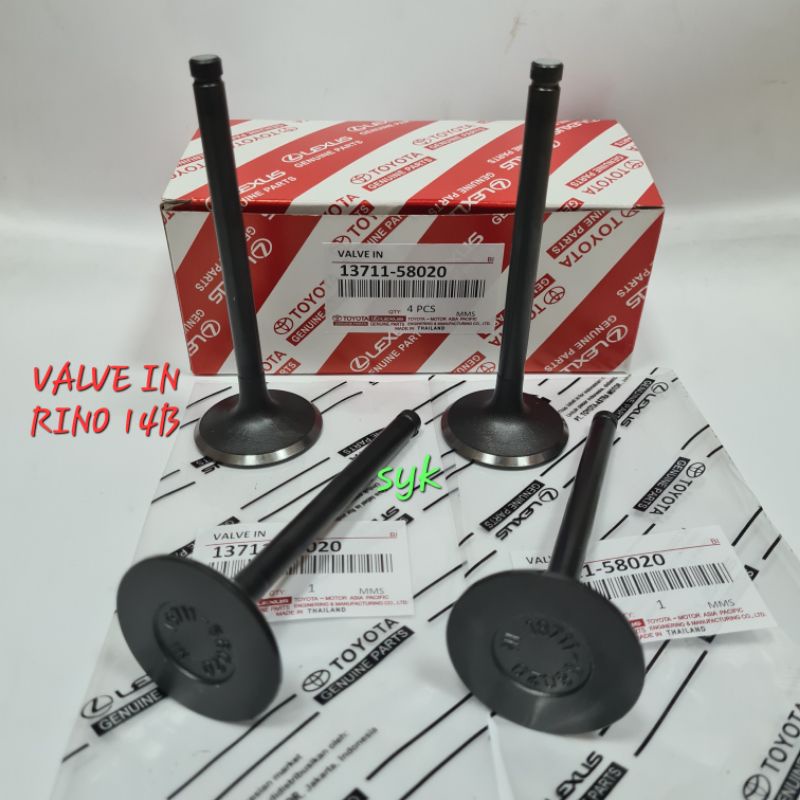 VALVE IN/KLEP MINYAK TOYOTA RINO 14B 1SET 4PC