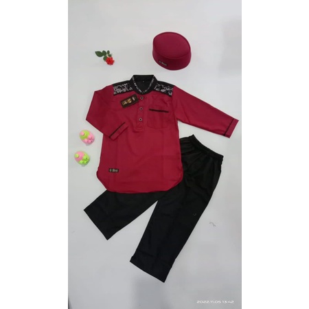 Baju Koko Anak Lengan Panjang toyobo mix batik by arori