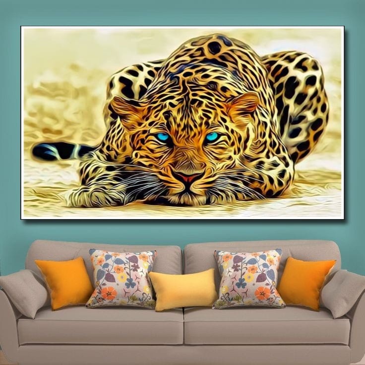 Hiasan Dinding Poster Gambar Harimau Xtra Jumbo Besar Best seller Ukuran 100x70cm 150x100cm 200x100c