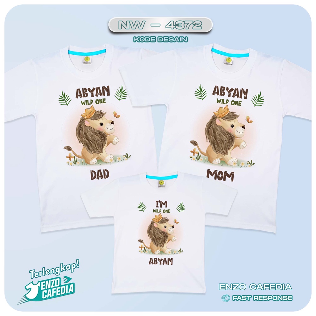 Baju Atasan Couple Keluarga | Kaos Kapel Kembaran Family Ulang Tahun Anak | Kaos Ultah Tema Lion Ani