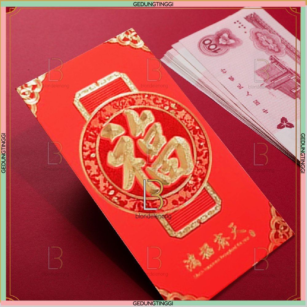 Kertas Dompet Amplop Angpao Angpau Ampau Ampao Ampau Hongbao Hongbau Netral Fu Fuk Hoki Hook Imlek Ukuran Size Panjang Pendek Tahun Baru Cina China Chinesse New Year Shio Sio Kelinci Rabbit CNY 2023 Merah Gold Emas Mate Doff Murah Premium 1 Pack Pak Set