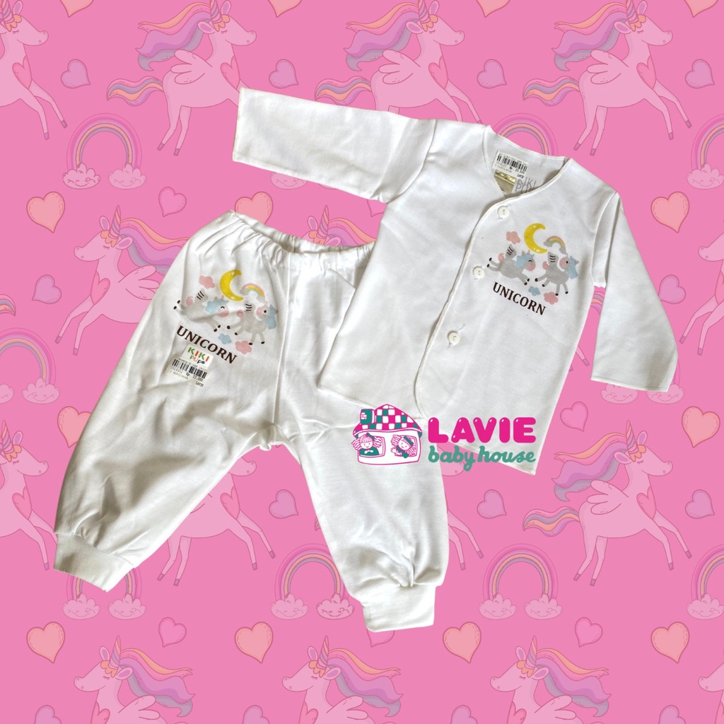 KIKIPUP - Newborn Unicorn dan Dino - Baju Bayi Stelan Panjang