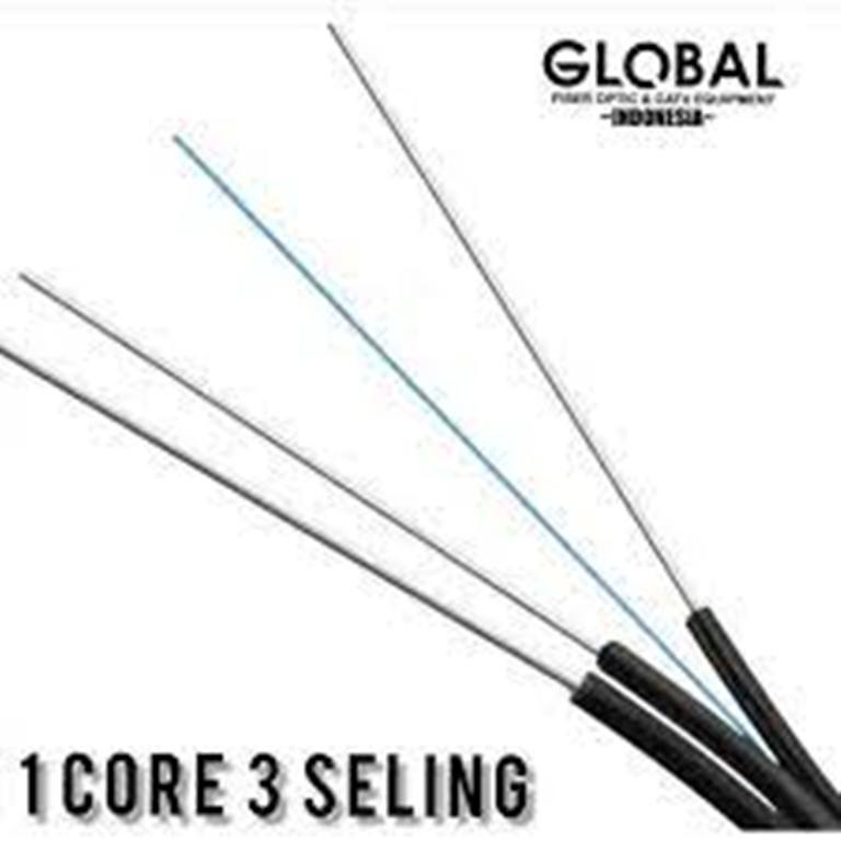 GLOBAL G657A2 Kabel FTTH Dropcore Drop core 1 core 3 Seling hasbelan 1000 meter fiber optic Drop Wire 1Core 3Seling Kawat