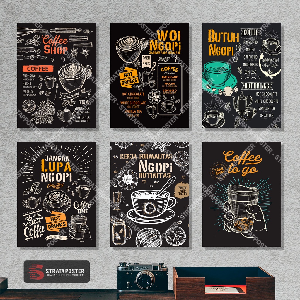 Hiasan dinding cafe Poster Kopi Dekorasi cafe Wall decor