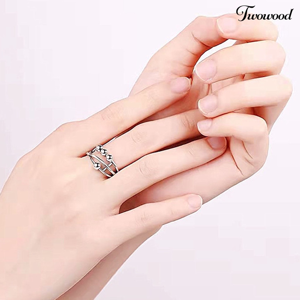 Cincin Model Terbuka Adjustable Bahan Tembaga Untuk Wanita