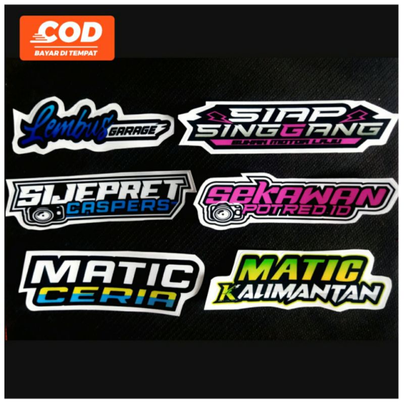 Jual Stiker Set Isi 6 Pcs Lembus Garage Matic Ceria Sekawan Potred Siap